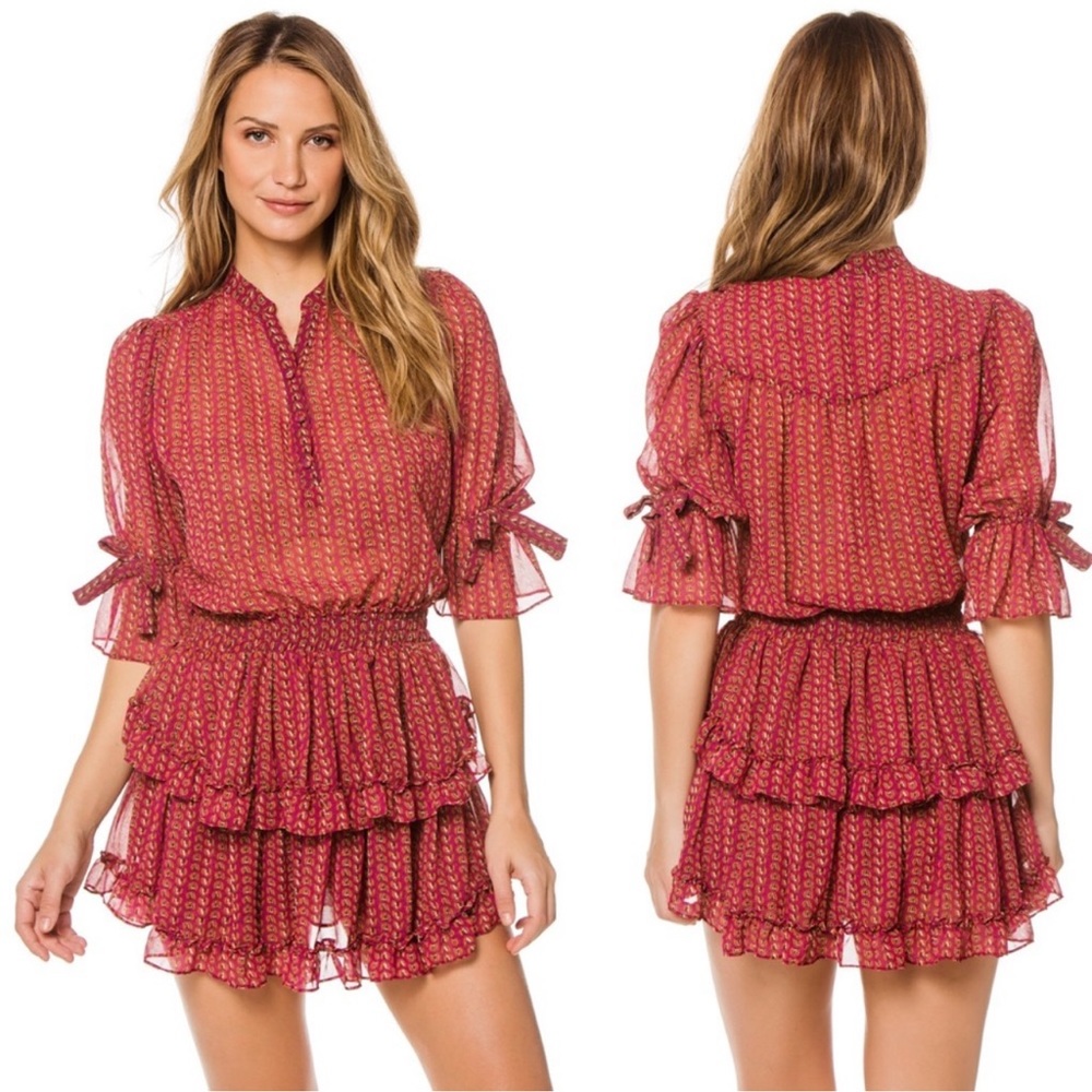 Misa Los Angeles Inge Mini Dress in Red Size Medium NWT